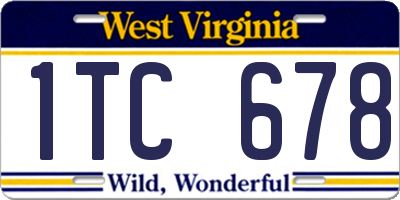 WV license plate 1TC678