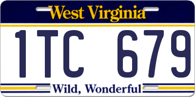 WV license plate 1TC679