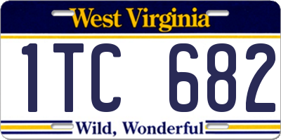 WV license plate 1TC682