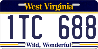 WV license plate 1TC688