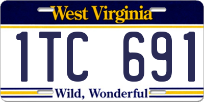 WV license plate 1TC691