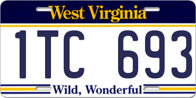 WV license plate 1TC693