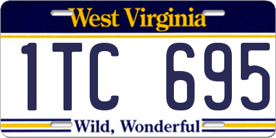 WV license plate 1TC695