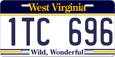 WV license plate 1TC696