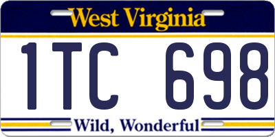 WV license plate 1TC698