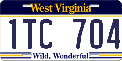 WV license plate 1TC704