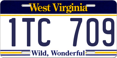 WV license plate 1TC709