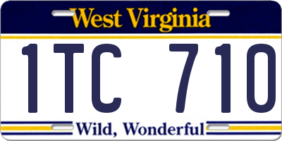 WV license plate 1TC710