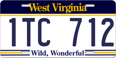 WV license plate 1TC712