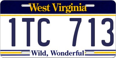 WV license plate 1TC713