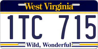 WV license plate 1TC715