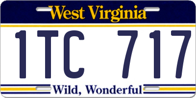 WV license plate 1TC717