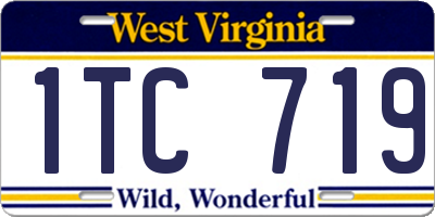 WV license plate 1TC719