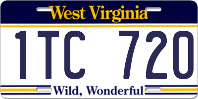 WV license plate 1TC720