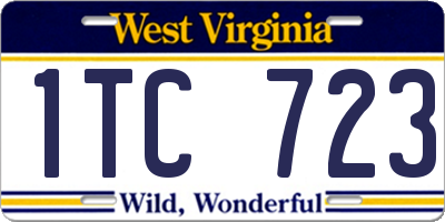 WV license plate 1TC723