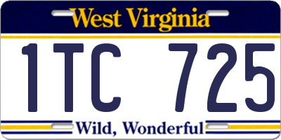 WV license plate 1TC725