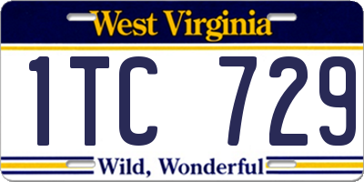 WV license plate 1TC729