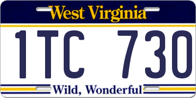 WV license plate 1TC730