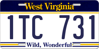 WV license plate 1TC731