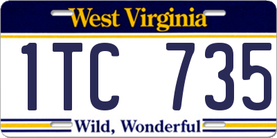 WV license plate 1TC735