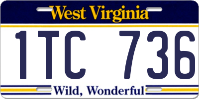WV license plate 1TC736