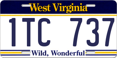 WV license plate 1TC737