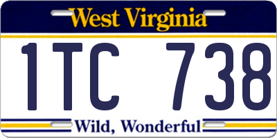 WV license plate 1TC738