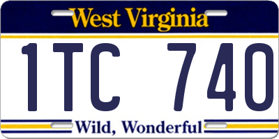 WV license plate 1TC740
