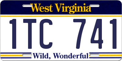 WV license plate 1TC741
