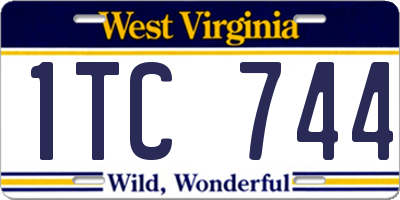 WV license plate 1TC744