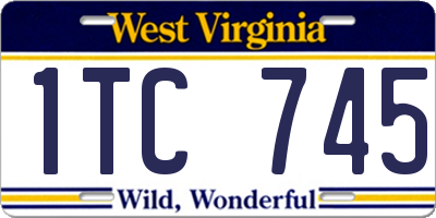 WV license plate 1TC745
