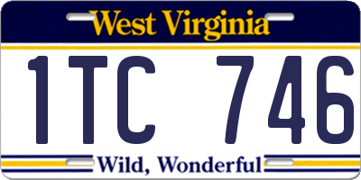 WV license plate 1TC746