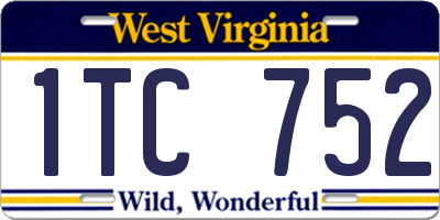WV license plate 1TC752