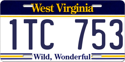 WV license plate 1TC753
