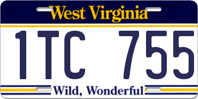 WV license plate 1TC755
