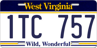 WV license plate 1TC757