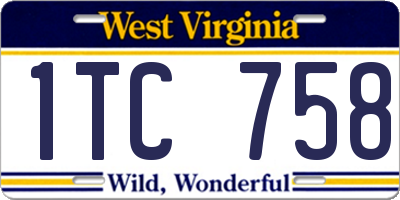 WV license plate 1TC758