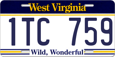WV license plate 1TC759