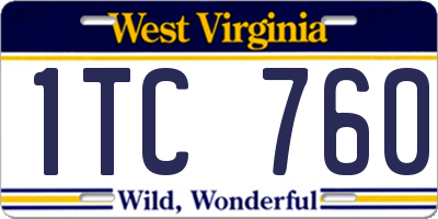 WV license plate 1TC760