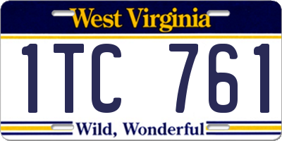WV license plate 1TC761