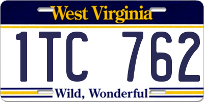 WV license plate 1TC762