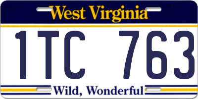 WV license plate 1TC763