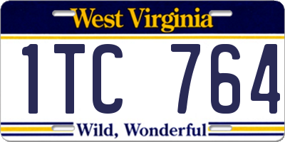 WV license plate 1TC764