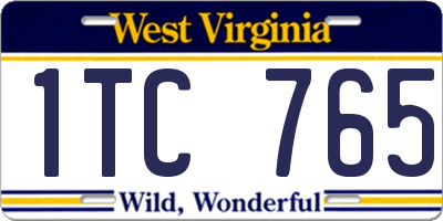 WV license plate 1TC765
