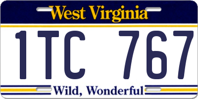 WV license plate 1TC767