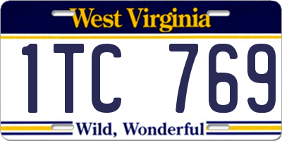 WV license plate 1TC769
