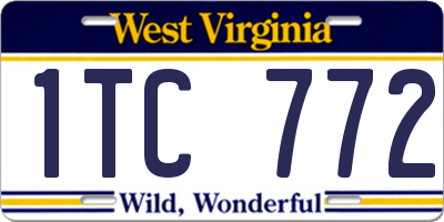 WV license plate 1TC772