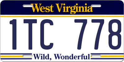WV license plate 1TC778