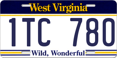 WV license plate 1TC780