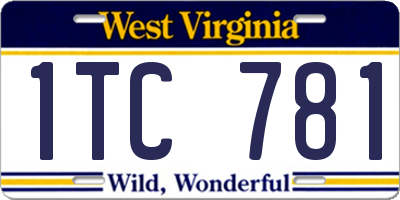 WV license plate 1TC781